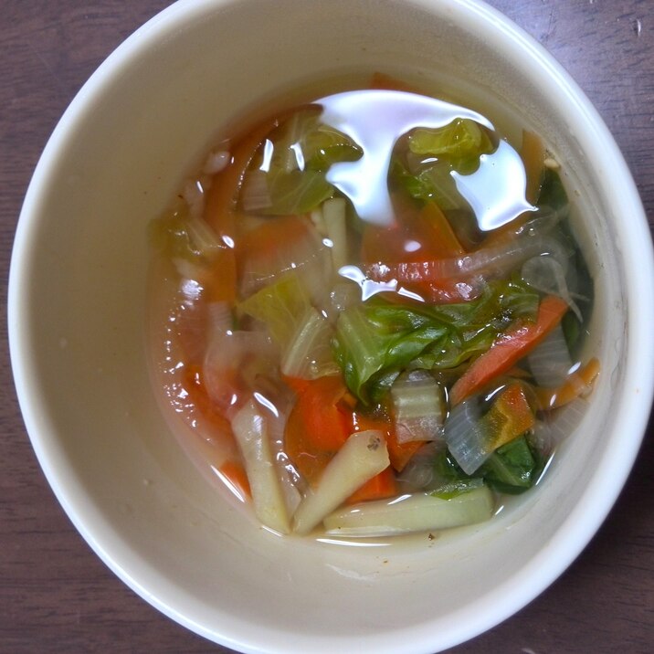 野菜たっぷり　中華スープ